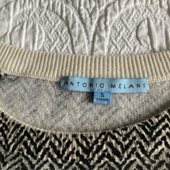 Antonio Melani Women's Cashmere Pullover Sweater Herringbone Fitted Small - XS - Picture 12 of 14